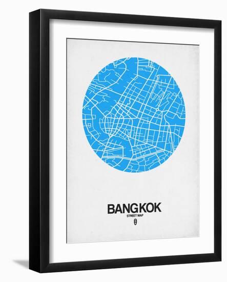 Bangkok Street Map Blue-NaxArt-Framed Art Print