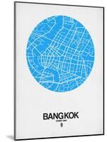 Bangkok Street Map Blue-NaxArt-Mounted Art Print