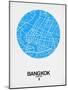 Bangkok Street Map Blue-NaxArt-Mounted Art Print