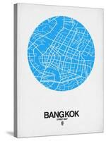 Bangkok Street Map Blue-NaxArt-Stretched Canvas