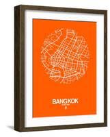 Bangkok Street Map Orange-NaxArt-Framed Art Print