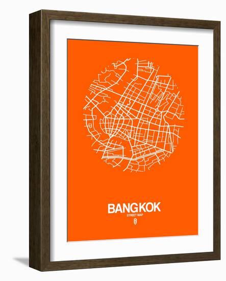 Bangkok Street Map Orange-NaxArt-Framed Art Print