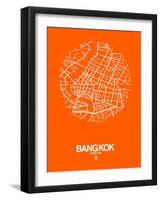 Bangkok Street Map Orange-NaxArt-Framed Art Print