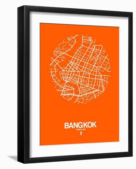 Bangkok Street Map Orange-NaxArt-Framed Art Print