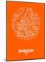 Bangkok Street Map Orange-NaxArt-Mounted Art Print