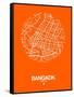 Bangkok Street Map Orange-NaxArt-Framed Stretched Canvas