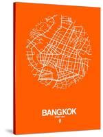 Bangkok Street Map Orange-NaxArt-Stretched Canvas