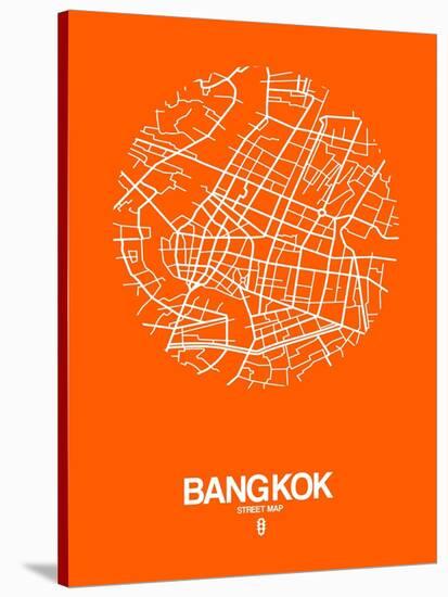 Bangkok Street Map Orange-NaxArt-Stretched Canvas