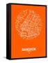 Bangkok Street Map Orange-NaxArt-Framed Stretched Canvas