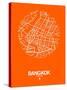 Bangkok Street Map Orange-NaxArt-Stretched Canvas