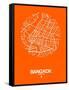 Bangkok Street Map Orange-NaxArt-Framed Stretched Canvas