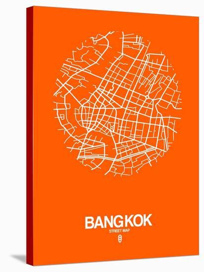 Bangkok Street Map Orange-NaxArt-Stretched Canvas