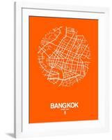 Bangkok Street Map Orange-NaxArt-Framed Art Print