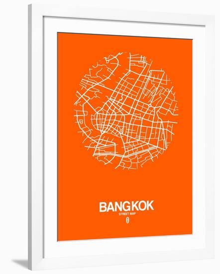 Bangkok Street Map Orange-NaxArt-Framed Art Print