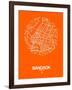 Bangkok Street Map Orange-NaxArt-Framed Art Print