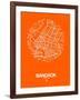 Bangkok Street Map Orange-NaxArt-Framed Art Print