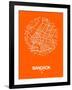 Bangkok Street Map Orange-NaxArt-Framed Art Print