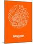 Bangkok Street Map Orange-NaxArt-Mounted Art Print