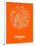 Bangkok Street Map Orange-NaxArt-Framed Art Print