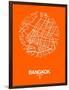 Bangkok Street Map Orange-NaxArt-Framed Art Print