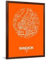 Bangkok Street Map Orange-NaxArt-Framed Art Print