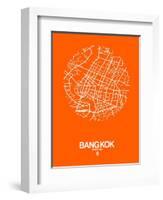 Bangkok Street Map Orange-NaxArt-Framed Art Print