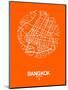 Bangkok Street Map Orange-NaxArt-Mounted Art Print