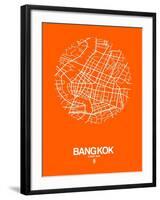 Bangkok Street Map Orange-NaxArt-Framed Art Print