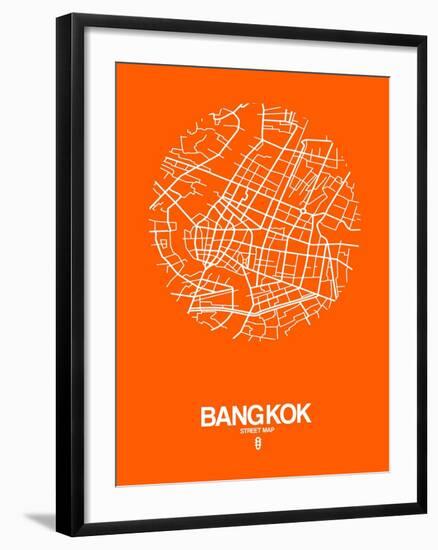 Bangkok Street Map Orange-NaxArt-Framed Art Print