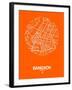 Bangkok Street Map Orange-NaxArt-Framed Art Print