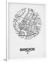 Bangkok Street Map White-NaxArt-Framed Art Print
