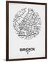 Bangkok Street Map White-NaxArt-Framed Art Print