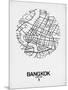 Bangkok Street Map White-NaxArt-Mounted Art Print