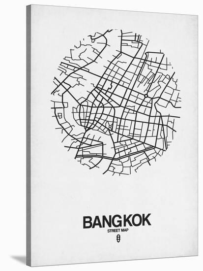 Bangkok Street Map White-NaxArt-Stretched Canvas