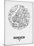 Bangkok Street Map White-NaxArt-Mounted Art Print