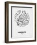 Bangkok Street Map White-NaxArt-Framed Art Print