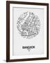 Bangkok Street Map White-NaxArt-Framed Art Print