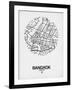 Bangkok Street Map White-NaxArt-Framed Art Print