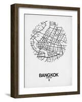 Bangkok Street Map White-NaxArt-Framed Art Print