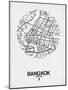 Bangkok Street Map White-NaxArt-Mounted Art Print