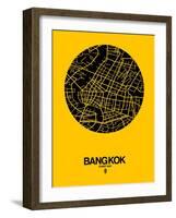 Bangkok Street Map Yellow-NaxArt-Framed Art Print