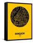 Bangkok Street Map Yellow-NaxArt-Framed Stretched Canvas