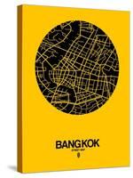 Bangkok Street Map Yellow-NaxArt-Stretched Canvas