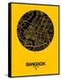 Bangkok Street Map Yellow-NaxArt-Framed Stretched Canvas