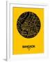 Bangkok Street Map Yellow-NaxArt-Framed Art Print