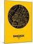 Bangkok Street Map Yellow-NaxArt-Mounted Art Print