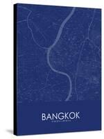 Bangkok, Thailand Blue Map-null-Stretched Canvas