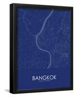 Bangkok, Thailand Blue Map-null-Framed Poster