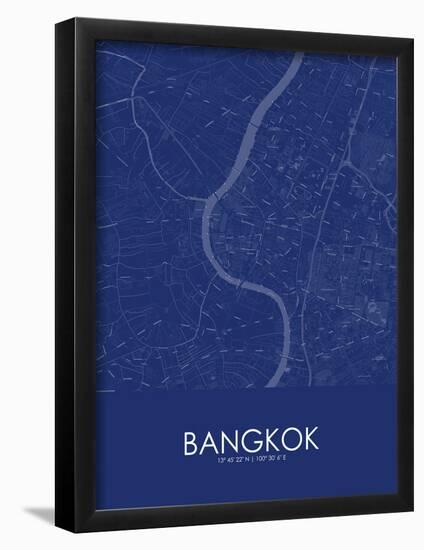 Bangkok, Thailand Blue Map-null-Framed Poster