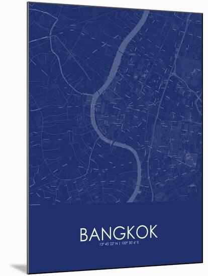 Bangkok, Thailand Blue Map-null-Mounted Poster